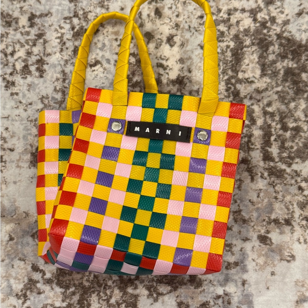 Marni Multicolor Checkered Tote Bag